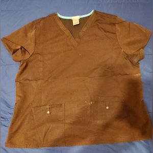 2X Brown Scrub Shirt